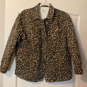 Leopard Print Denim Jacket